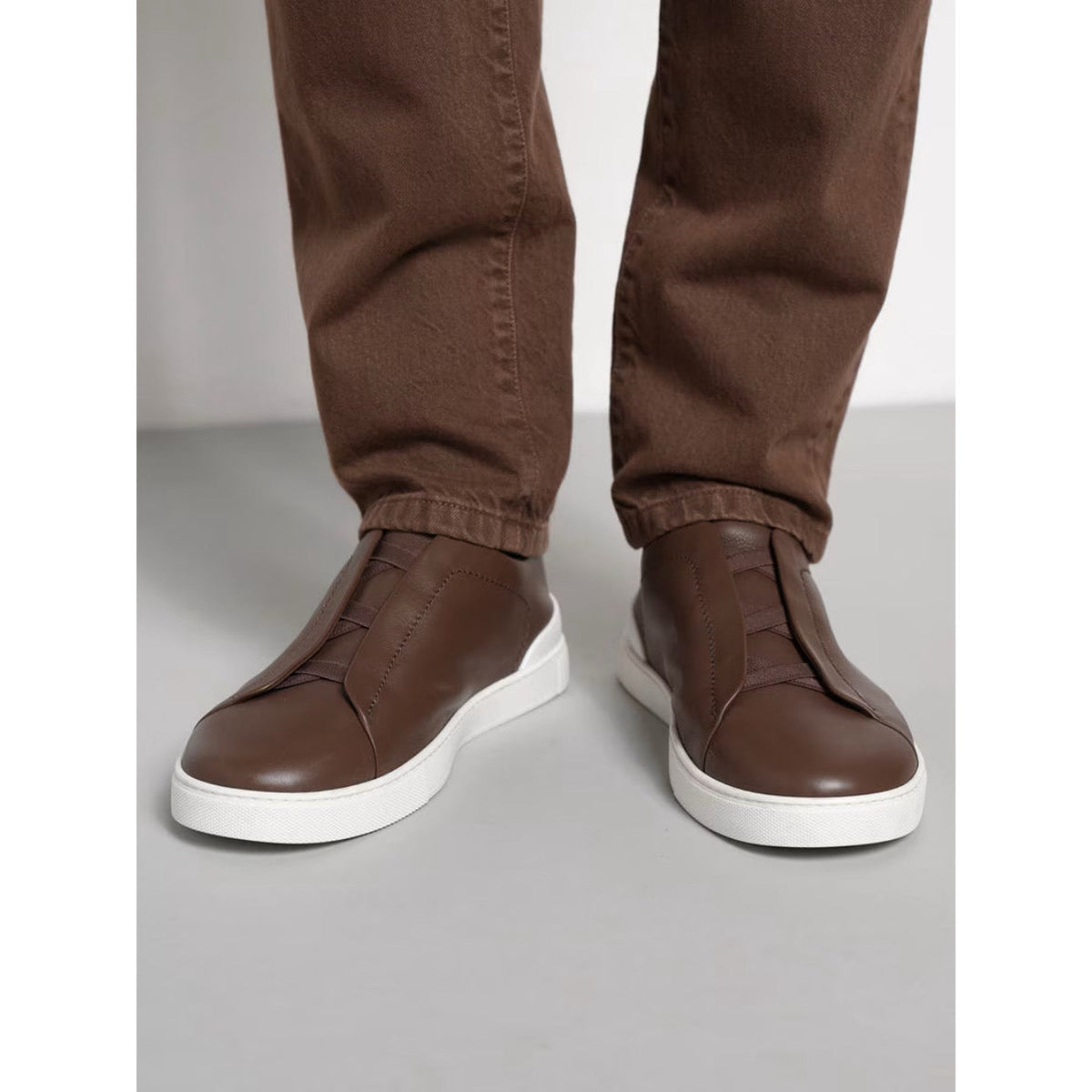 Zegna Triple Stitch™ Sneaker 'Taupe Brown Leather'