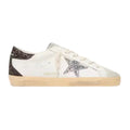 Golden Goose Women's Super-Star with silver star and brown glitter heel tab