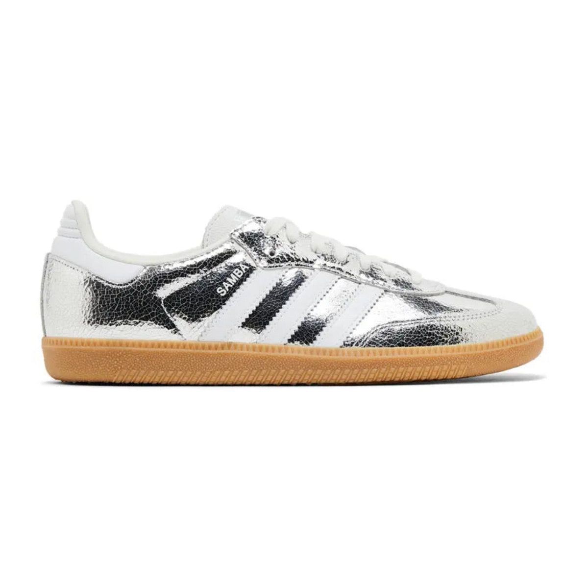 Adidas Samba OG Silver Metallic Cracked Leather
