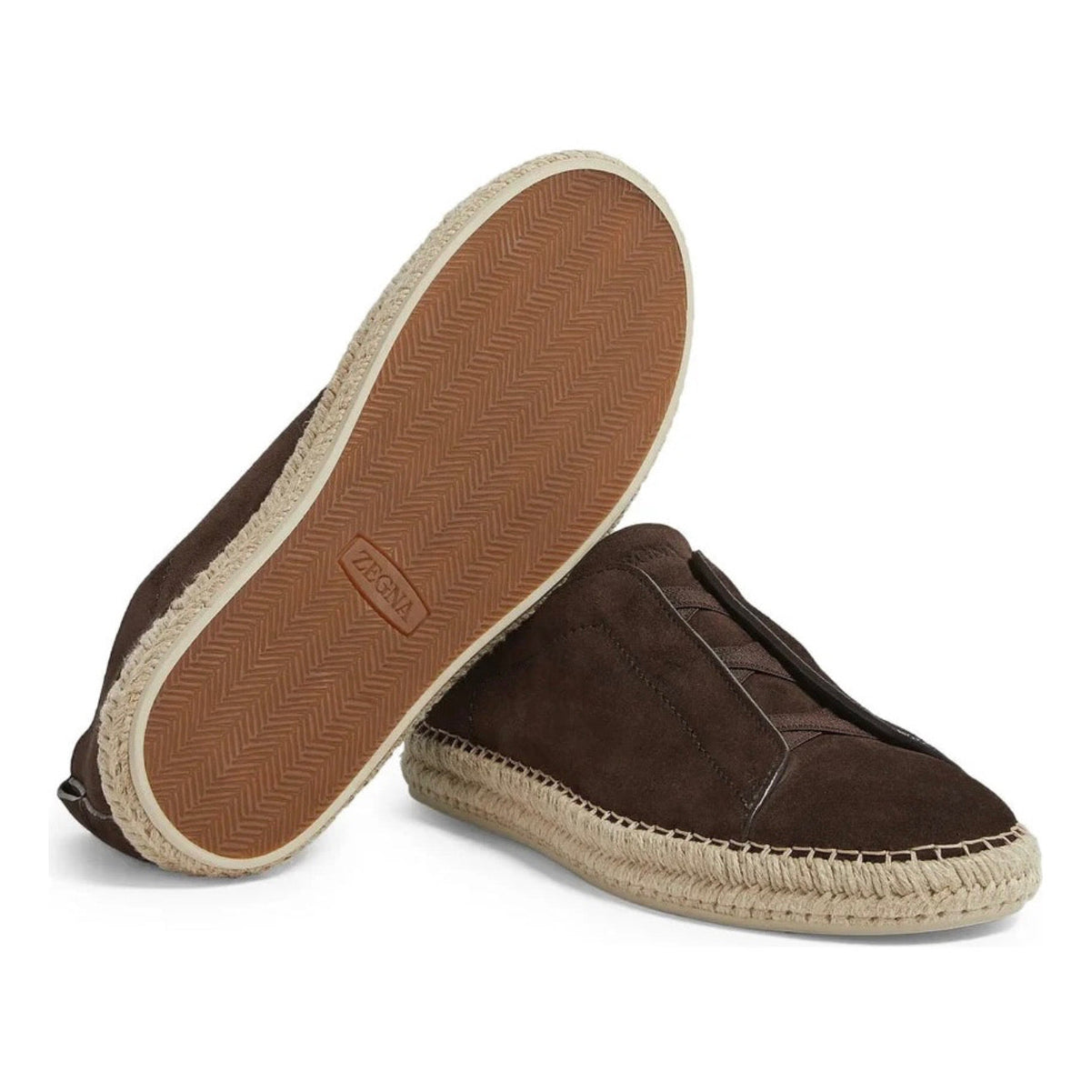 Zegna Triple Stitch™ Espadrille 'Dark Brown Beige'
