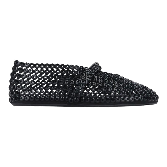 ALAÏA Glass-Embellished Ballet Flats 'Black'